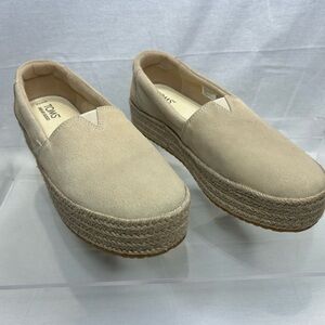 TOMS Beige Platform Espadrilles